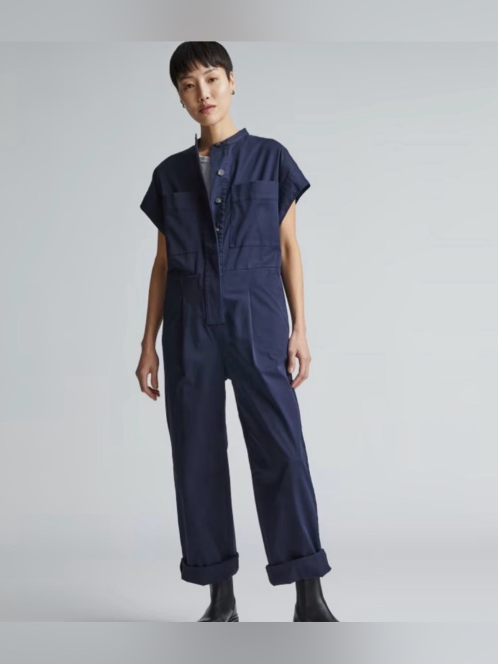 Everlane Navy Utility Jumpsuit Size L